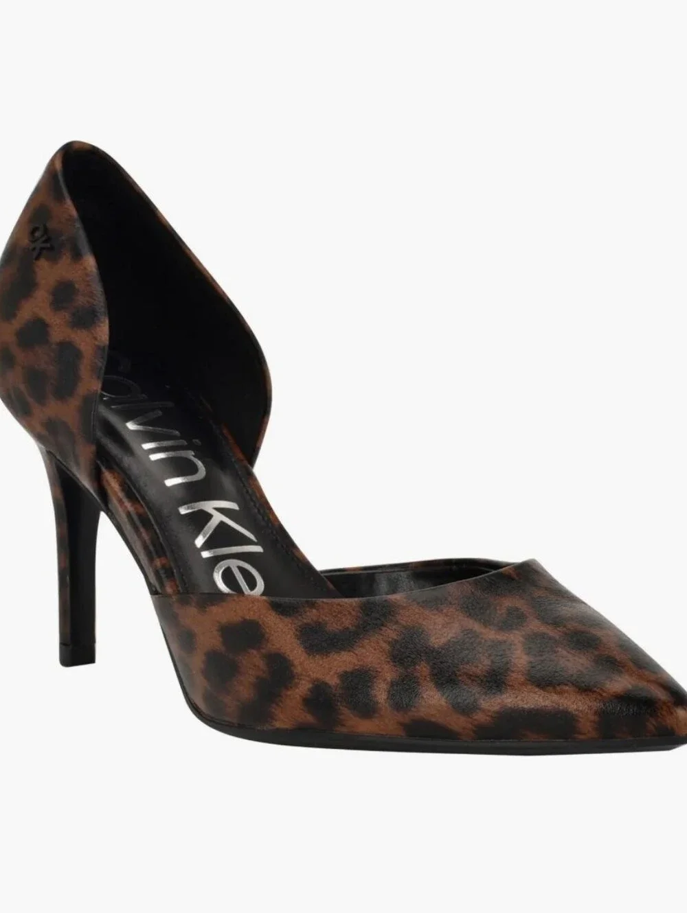Calvin Klein Leopard Print Pointed-Toe Stiletto Pump - Brown & Black